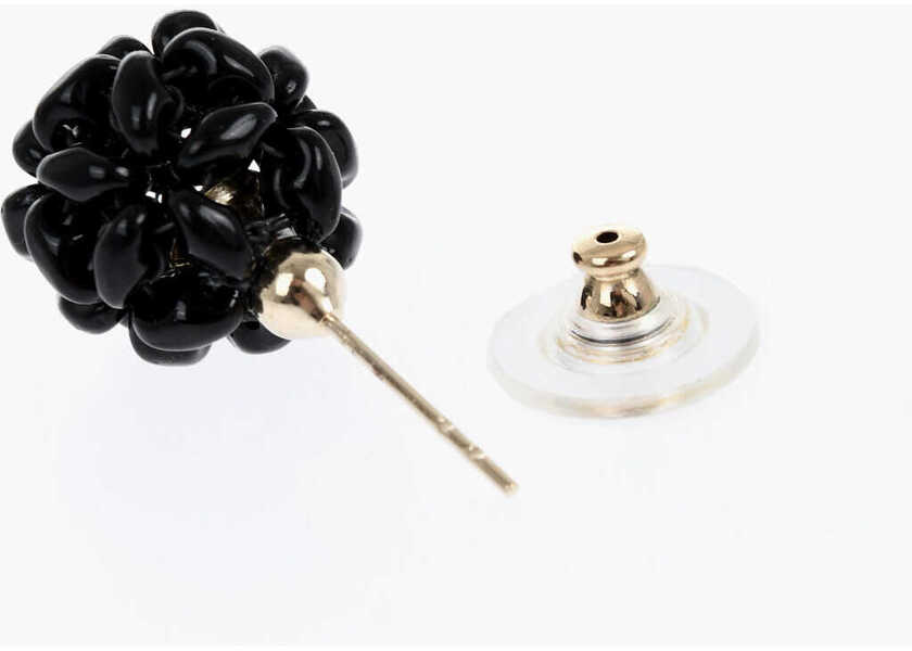 Cercei SIMONE ROCHA Stud Earrings With Round Floral Effect Design Black Femei (BM 19478000) 3
