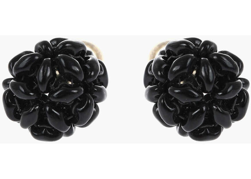 Cercei SIMONE ROCHA Stud Earrings With Round Floral Effect Design Black Femei (BM 19478000) 1
