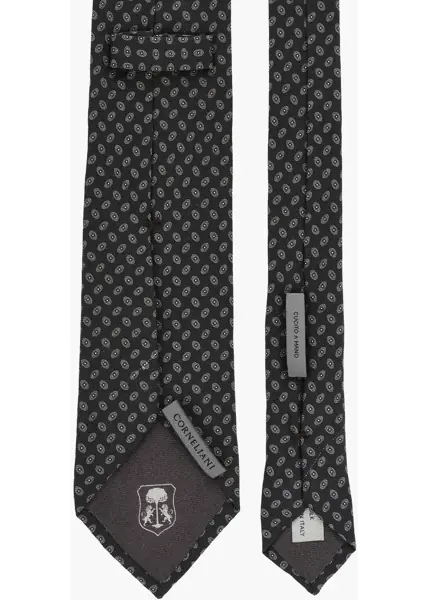 Cravate CORNELIANI Patterned Silk Tie Black Barbati (BM 19478003) 3