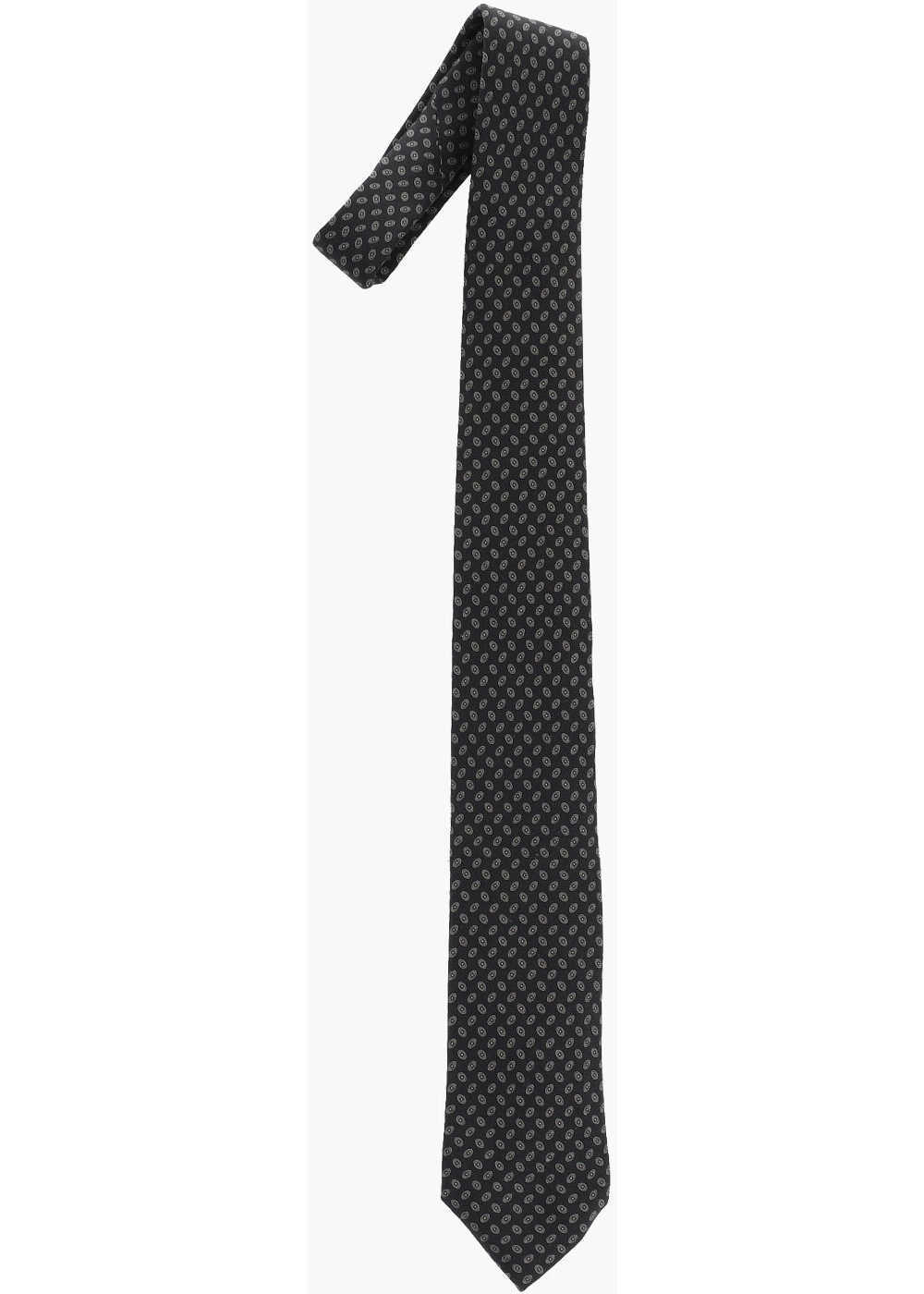 Cravate CORNELIANI Patterned Silk Tie Black Barbati (BM 19478003) 1