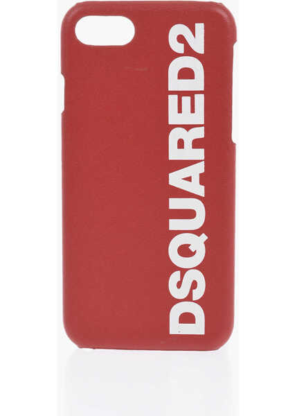 Huse mobil & tablete DSQUARED2 Eco-Leather Iphone 8 Plus Case With Logo Red Barbati (BM 19478012) 1