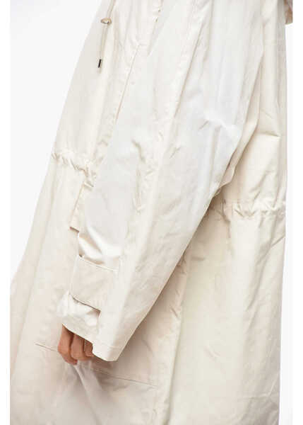 Geci Parka AURALEE Cotton Blend Parka Jacket With Drawstringed Waist Beige Femei (BM 19478015) 2