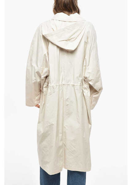 Geci Parka AURALEE Cotton Blend Parka Jacket With Drawstringed Waist Beige Femei (BM 19478015) 3