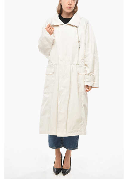 Geci Parka AURALEE Cotton Blend Parka Jacket With Drawstringed Waist Beige Femei (BM 19478015) 4