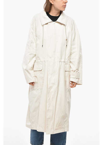 Geci Parka AURALEE Cotton Blend Parka Jacket With Drawstringed Waist Beige Femei (BM 19478015) 1