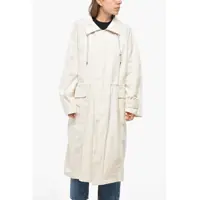 Geci Parka Cotton Blend Parka Jacket With Drawstringed Waist Femei