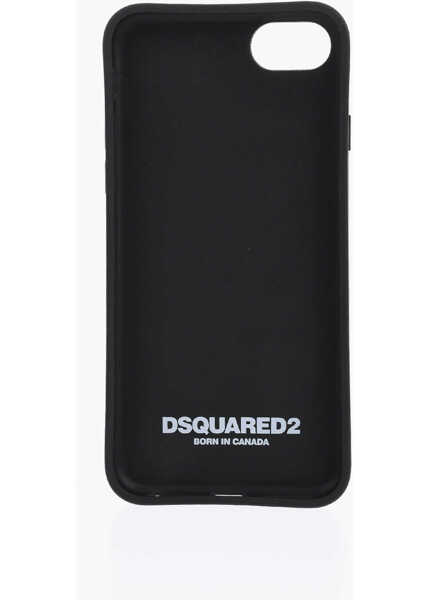 Huse mobil & tablete DSQUARED2 Logoed Detail Leaf Iphone 8 Plus Case Black Barbati (BM 19478021) 2