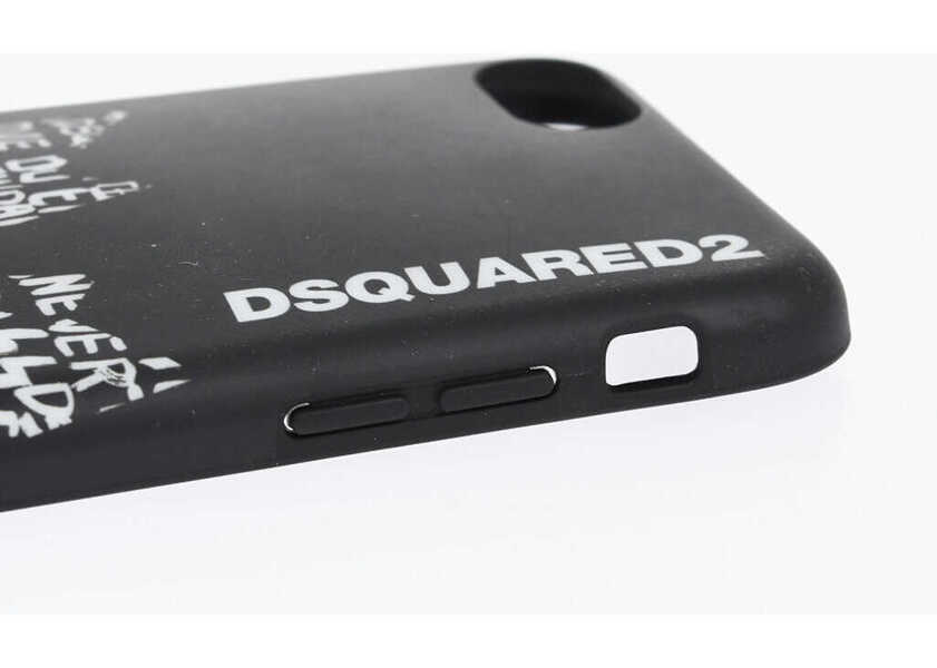 Huse mobil & tablete DSQUARED2 Logoed Detail Leaf Iphone 8 Plus Case Black Barbati (BM 19478021) 3