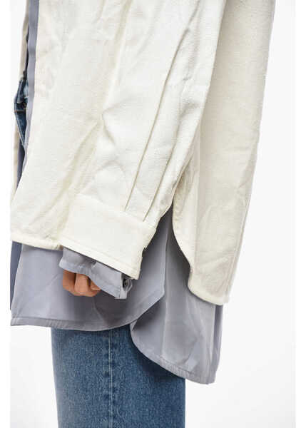 Camasi casual Bottega Veneta Double-Layered Relaxed Fit Shirt With Breast-Pocket White Femei (BM 19478024) 2