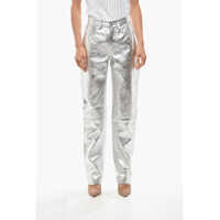 Pantaloni casual Gold Line All-Over Engraved Monogram Laminated Leather Pants Femei