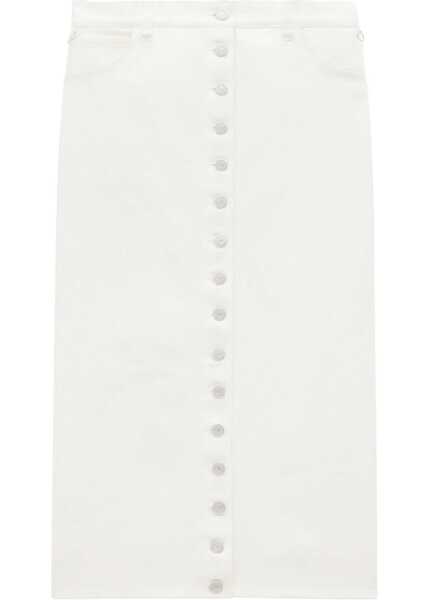 Fuste casual COURRGES Denim A-Line Skirt With Front Buttoning White Femei (BM 19478033) 1