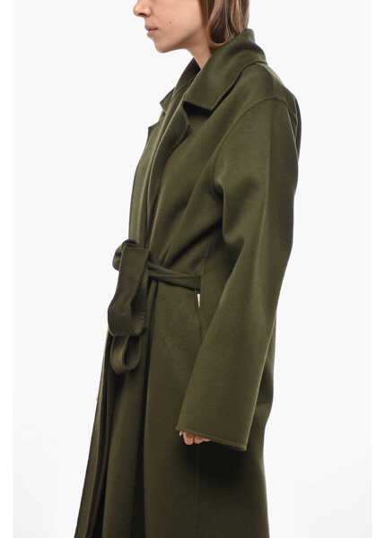Paltoane SA SU PHI Cashmere Blend Caroline Coat With Belt Military Green Femei (BM 19478036) 2