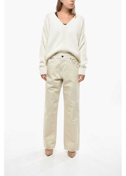 Pantaloni casual HAIKURE Gabardine Cotton Bonnie 5 Pockets Pants With Belt Loops Beige Femei (BM 19478045) 3