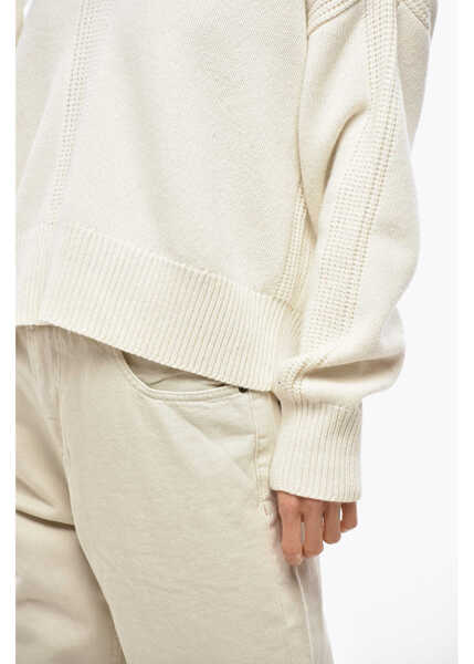 Pulovere SA SU PHI Cashmere Wool Merino V-Neck Sweater White Femei (BM 19478060) 2