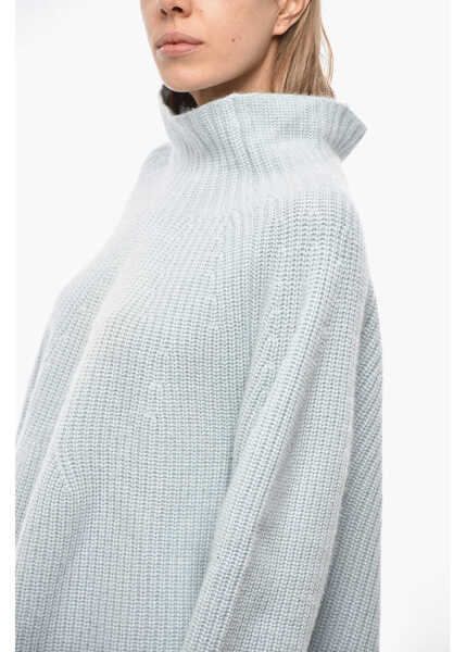 Pulovere Allude Solid Color Cashmere Turtleneck Sweater Blue Femei (BM 19478063) 2
