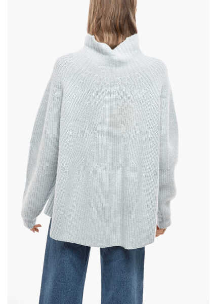 Pulovere Allude Solid Color Cashmere Turtleneck Sweater Blue Femei (BM 19478063) 3