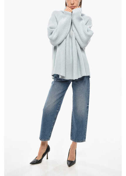 Pulovere Allude Solid Color Cashmere Turtleneck Sweater Blue Femei (BM 19478063) 4