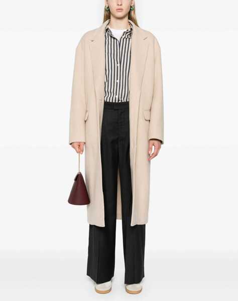 Paltoane Isabel Marant Oversized Efezia Cashmere Blend Coat With Flap Pockets Beige Femei (BM 19478066) 2