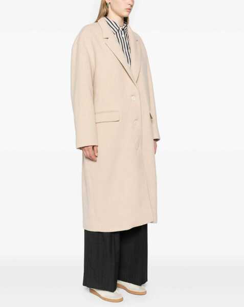 Paltoane Isabel Marant Oversized Efezia Cashmere Blend Coat With Flap Pockets Beige Femei (BM 19478066) 3