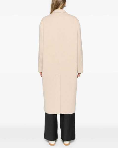 Paltoane Isabel Marant Oversized Efezia Cashmere Blend Coat With Flap Pockets Beige Femei (BM 19478066) 4