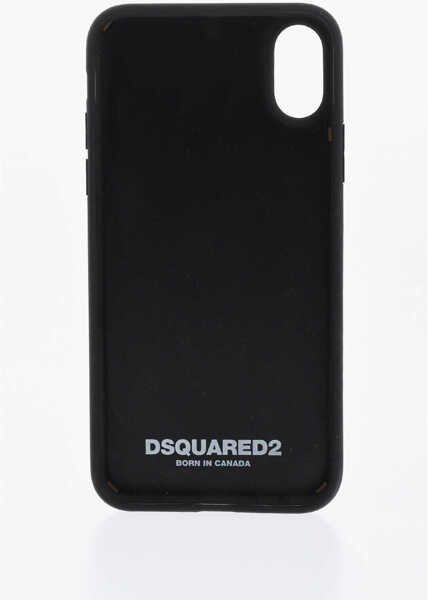 Huse mobil & tablete DSQUARED2 Silicone Leaf Iphone X Case With Embossed Detail Black Barbati (BM 19478075) 2