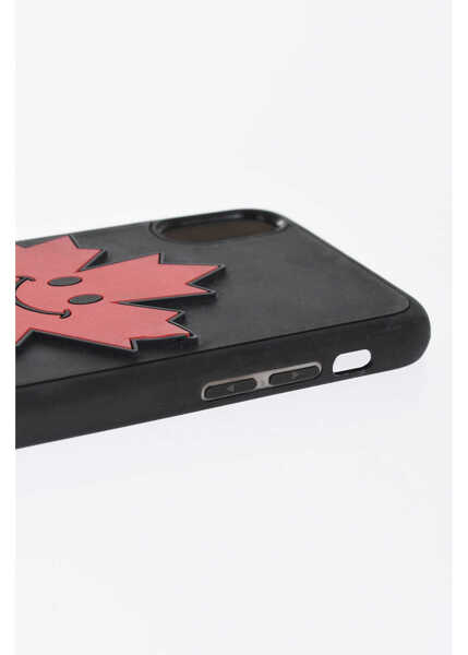 Huse mobil & tablete DSQUARED2 Silicone Leaf Iphone X Case With Embossed Detail Black Barbati (BM 19478075) 3