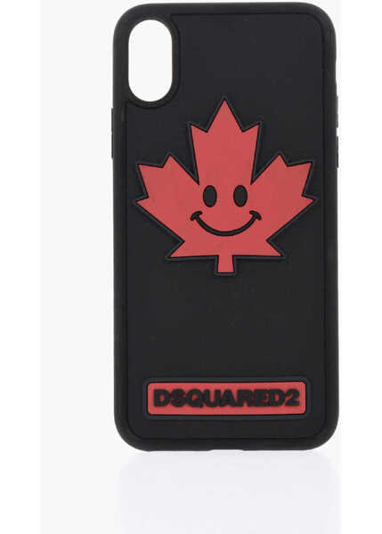Huse mobil & tablete DSQUARED2 Silicone Leaf Iphone X Case With Embossed Detail Black Barbati (BM 19478075) 1
