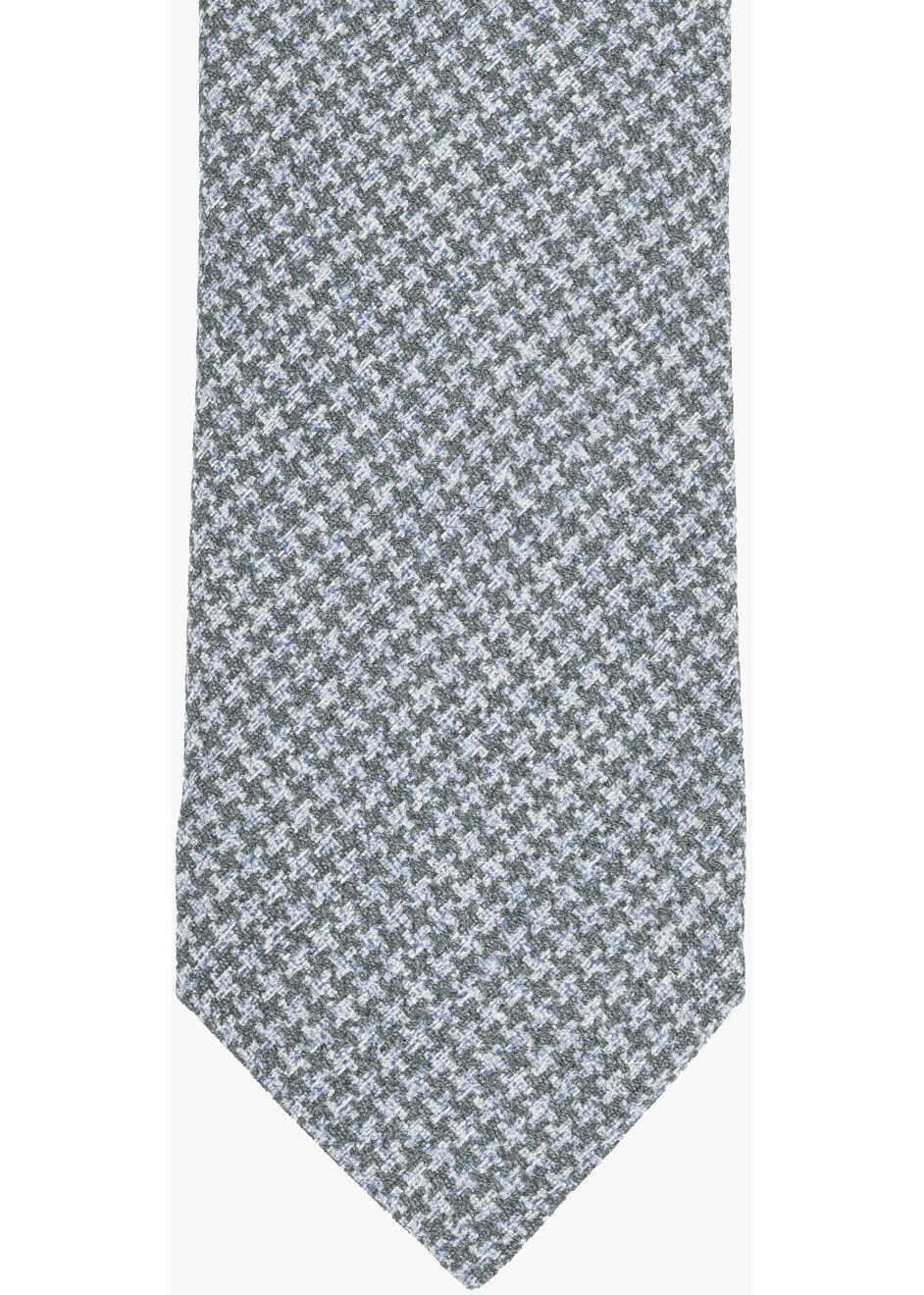 Cravate CORNELIANI Two-Tone Silk Tie With Houndstooth Motif Blue Barbati (BM 19478078) 2