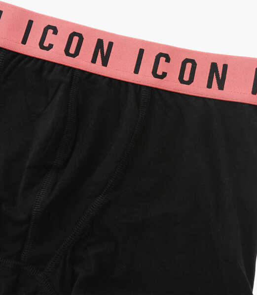 Lenjerie intima DSQUARED2 Icon Stretch Cotton Boxer With Contrasting Elastic Band Black Barbati (BM 19478084) 2