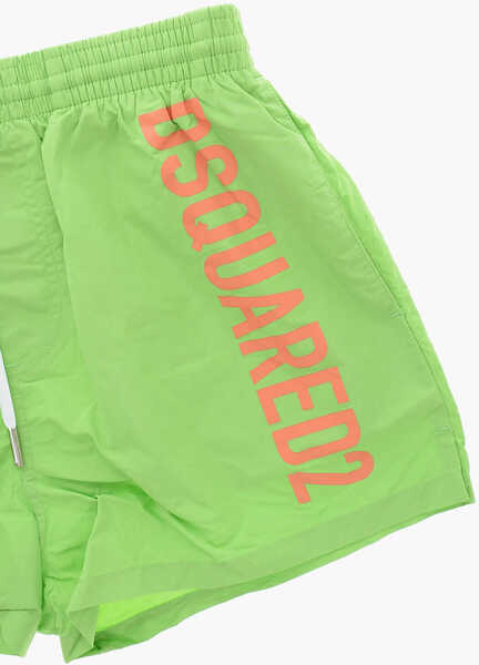 Sorturi de baie DSQUARED2 Nylon Midi Swim Shorts With Contrasting Logo Green Barbati (BM 19478087) 2