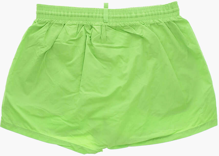 Sorturi de baie DSQUARED2 Nylon Midi Swim Shorts With Contrasting Logo Green Barbati (BM 19478087) 3