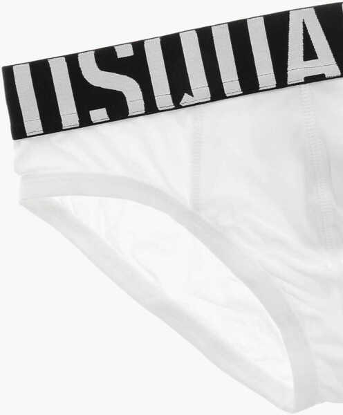 Chiloti DSQUARED2 Stretch Cotton Brief With Contrasting Logoed Band White Barbati (BM 19478096) 2