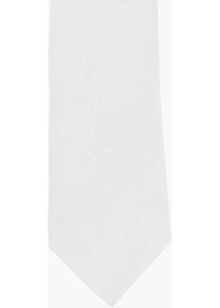 Cravate CORNELIANI Code Solid Color Silk Tie White Barbati (BM 19478102) 2