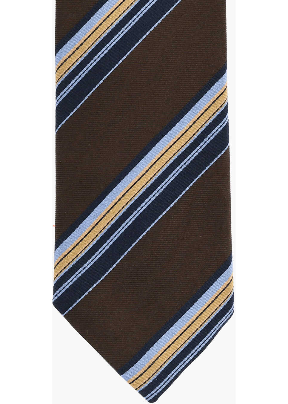 Cravate CORNELIANI Regimental Striped Silk Tie Brown Barbati (BM 19478162) 2