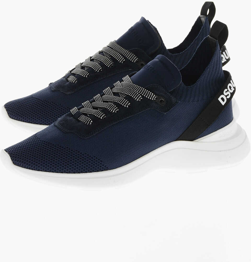 Sneakers DSQUARED2 Fabric Low-Top Sneakers With Logoed Detail Blue Barbati (BM 19478168) 1