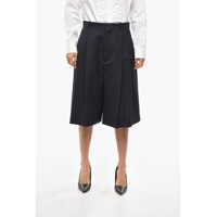 Pantaloni scurti Double-Pleated Wool Shorts Femei