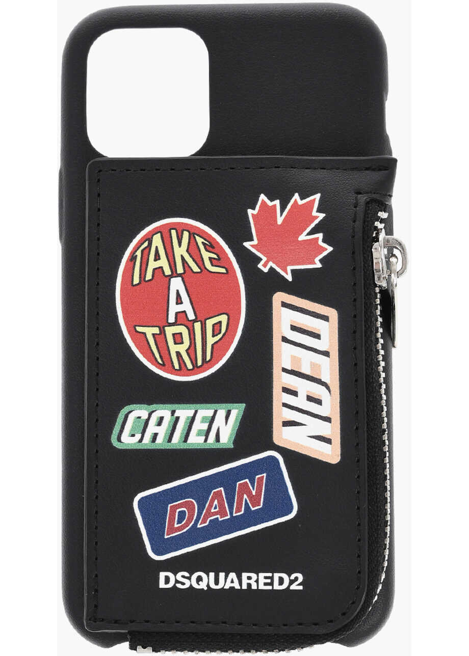 Huse mobil & tablete DSQUARED2 Iphone 11 Pro Case With Eco-Leather Coin Holder Black Barbati (BM 19478180) 1