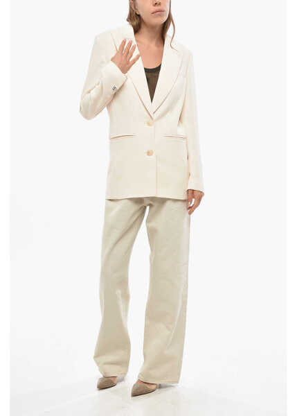 Sacouri RAQUEL DINIZ Single-Breasted Elena Blazer With Flush Pockets Beige Femei (BM 19478198) 4