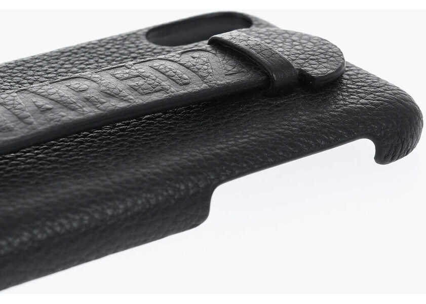 Huse mobil & tablete DSQUARED2 Textured Eco-Leather I Phone X Case With Hand Strap Black Barbati (BM 19478210) 3