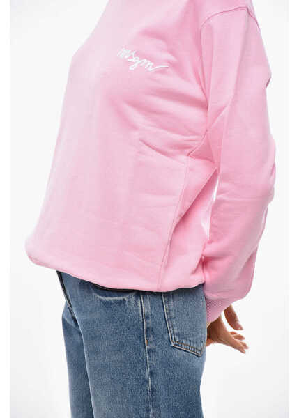 Bluze de trening MSGM Brushed Cotton Sweatshirt With Embroidered Logo Pink Femei (BM 19478213) 2