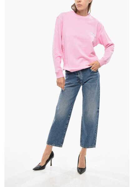 Bluze de trening MSGM Brushed Cotton Sweatshirt With Embroidered Logo Pink Femei (BM 19478213) 4