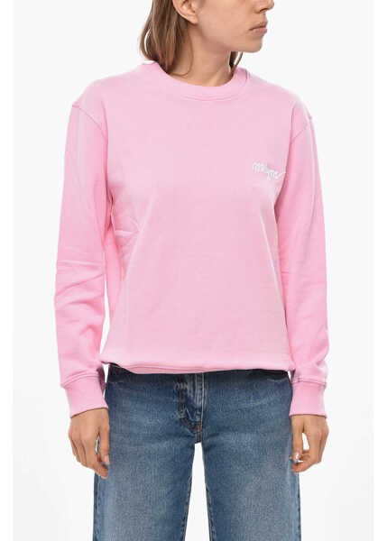 Bluze de trening MSGM Brushed Cotton Sweatshirt With Embroidered Logo Pink Femei (BM 19478213) 1