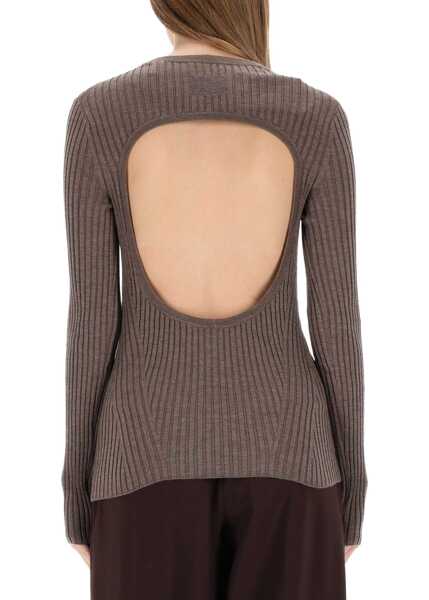 Bluze HELMUT LANG Ribbed Top With Open Back BROWN Femei (BM 19478285) 3