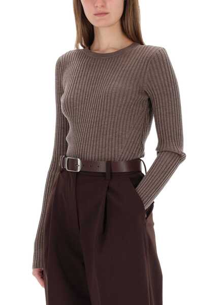 Bluze HELMUT LANG Ribbed Top With Open Back BROWN Femei (BM 19478285) 4