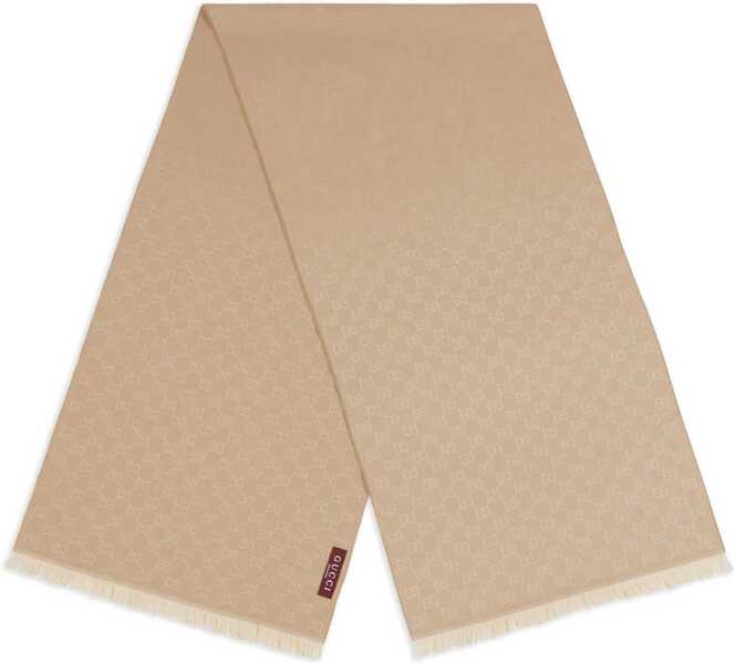 Esarfe Gucci GG Supreme embroidered wool Scarf CAMEL/IVORY Femei (BM 19478450) 2