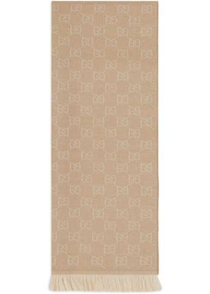Esarfe Gucci GG Supreme embroidered wool Scarf CAMEL/IVORY Femei (BM 19478450) 1