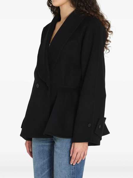 Paltoane Chloe Short Coat With Ruffles BLACK Femei (BM 19478558) 3