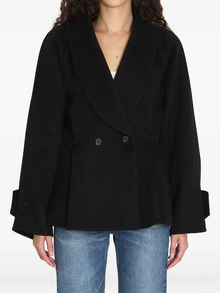 Paltoane Chloe Short Coat With Ruffles BLACK Femei (BM 19478558) 1