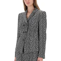 Sacouri Hugo Boss Dama - Sacouri Hugo Boss Herringbone Tweed Blazer GREY Femei (BM 19482941) - B-mall.ro
