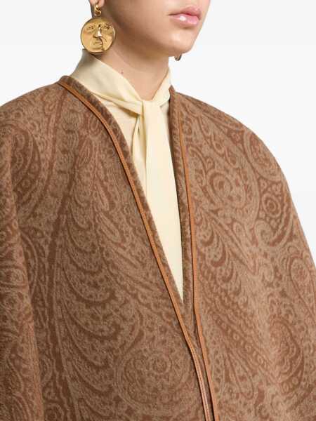 Trenciuri ETRO Wool And Cashmere Cape BROWN Femei (BM 19482944) 4